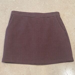 Forever 21 Black and Pink Houndstooth Mini Skirt